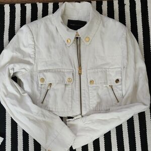 Women's White Jacket with Gold Accents